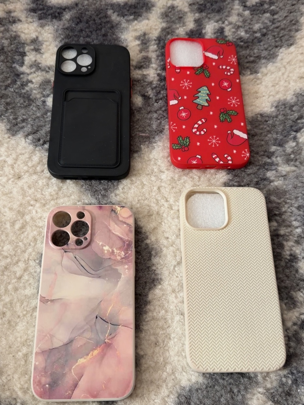 SHEIN Mixed Color Phone Case Lot - Black, Red, Pink, Cream